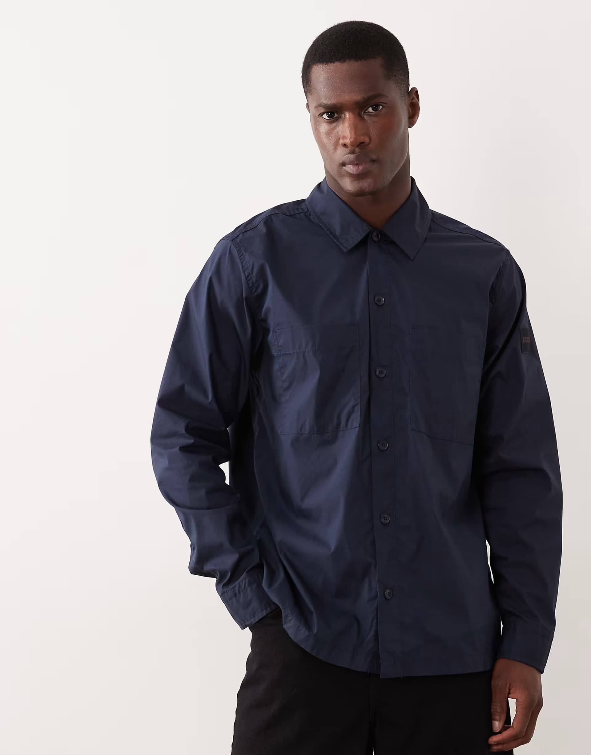 ASOS Hugo Boss longsleeve button up shirt in dark blue