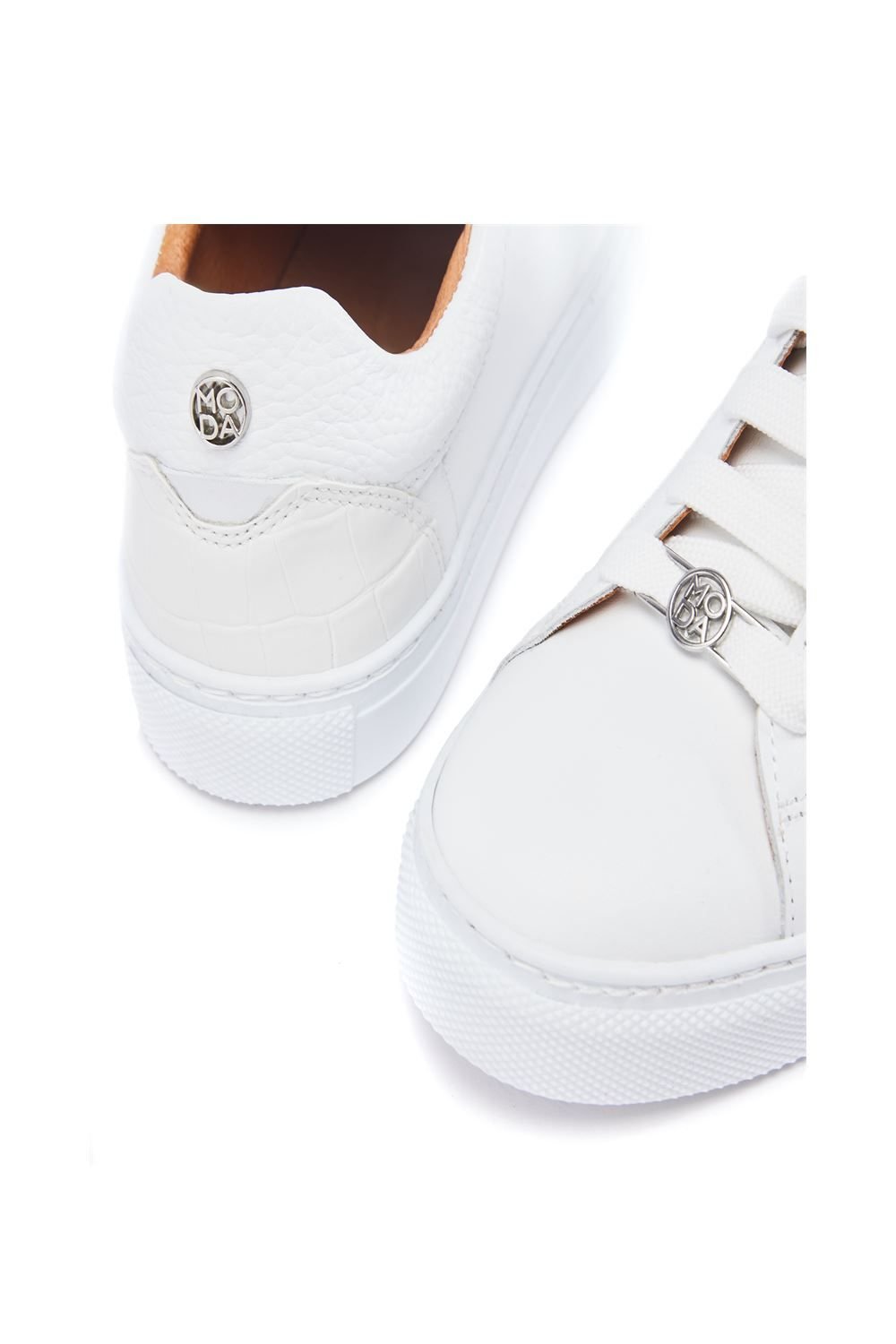 Moda In Pelle Moda In Pelle Women's 'Bailly' Leather New Trainers in White - 4