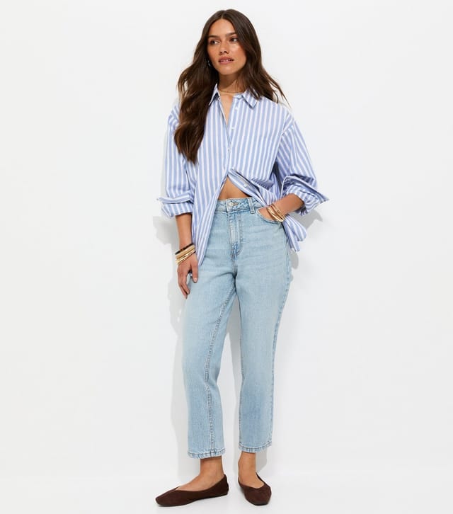 New Look Women's Petite Mid Blue Hannah Straight Leg Jeans New Look - 3