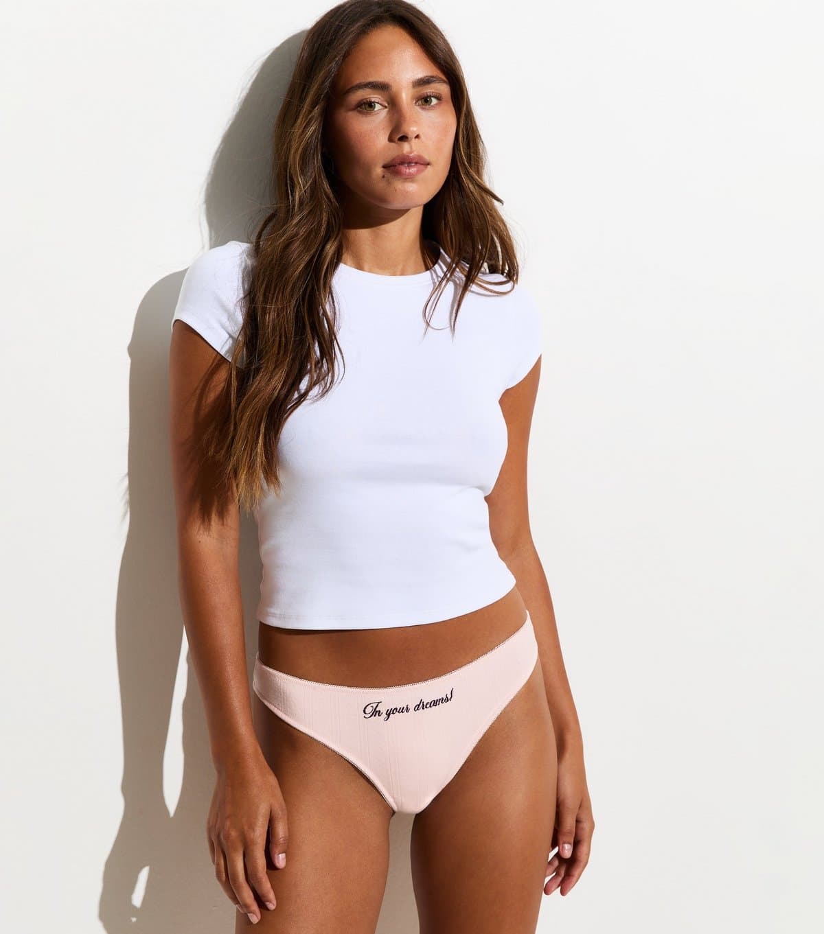 New Look Women's Pink With Cotton In Your Dreams Pointelle Thong New Look