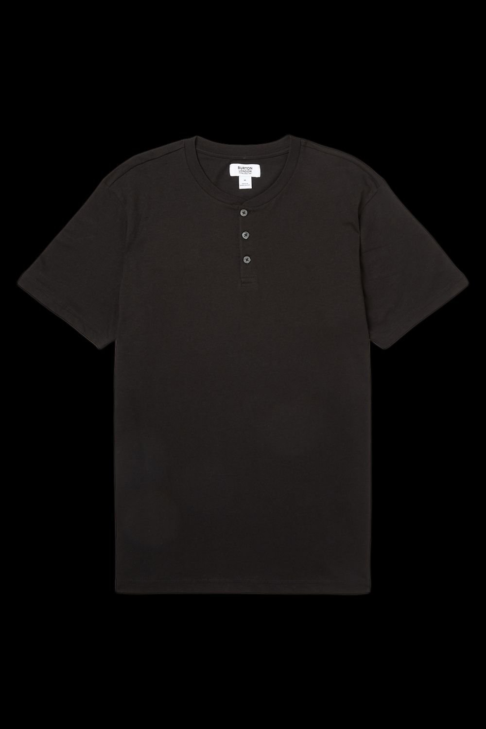 Burton Burton Men's Black Grandad Neck T-Shirt - 4