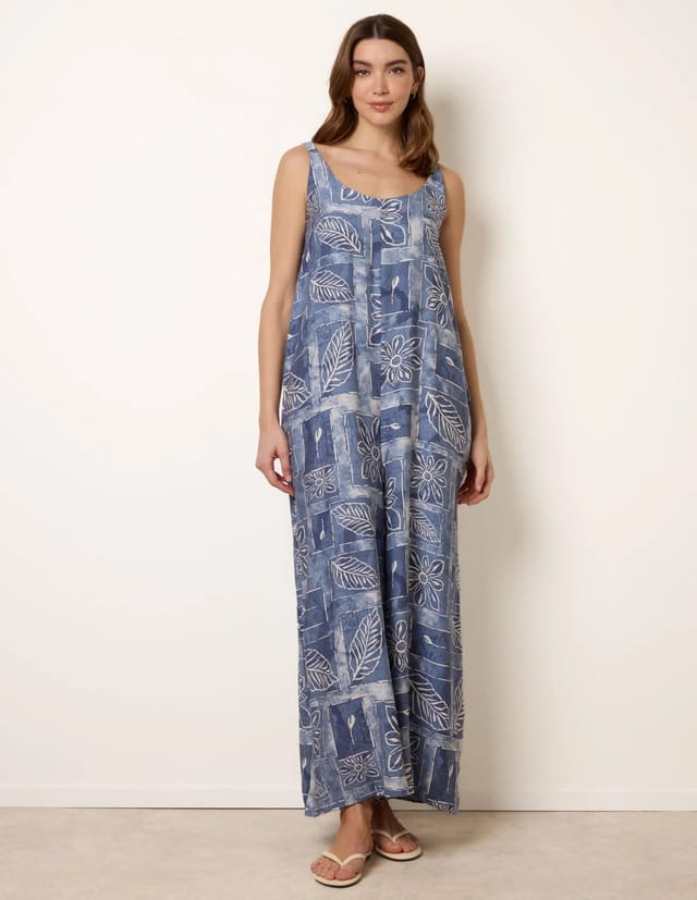 Blue Vanilla Floral Printed Oversized Jumpsuit - 3