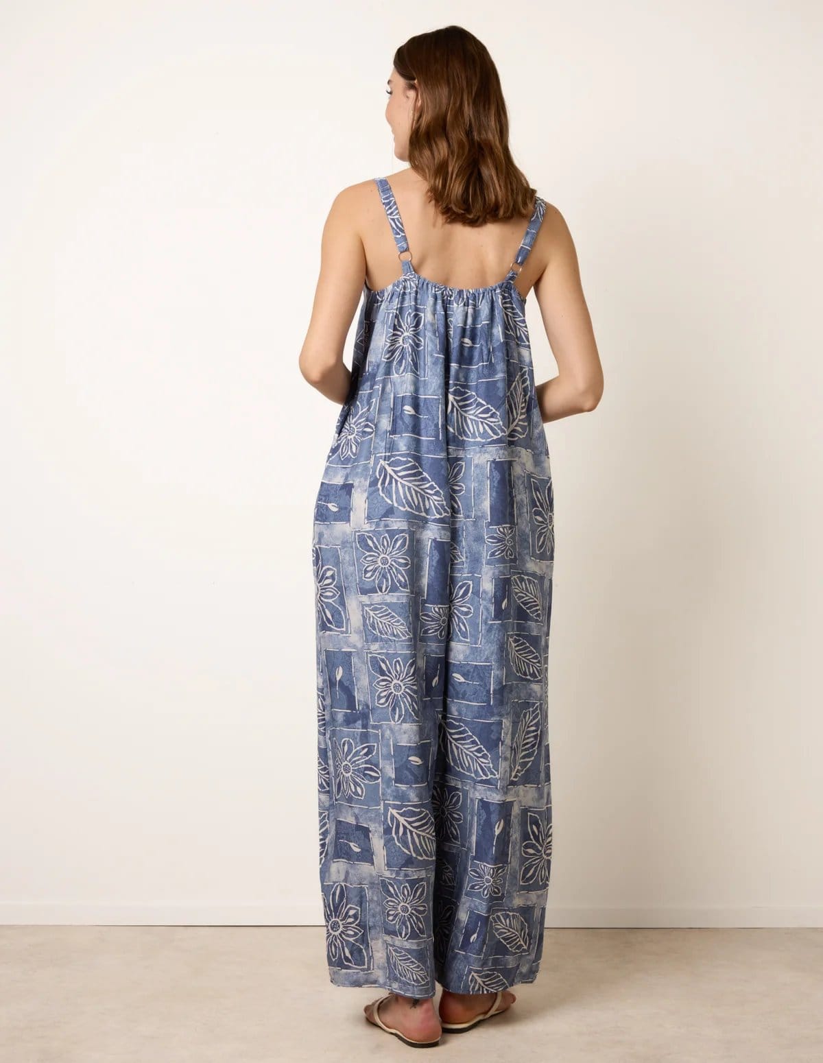 Blue Vanilla Floral Printed Oversized Jumpsuit - 4