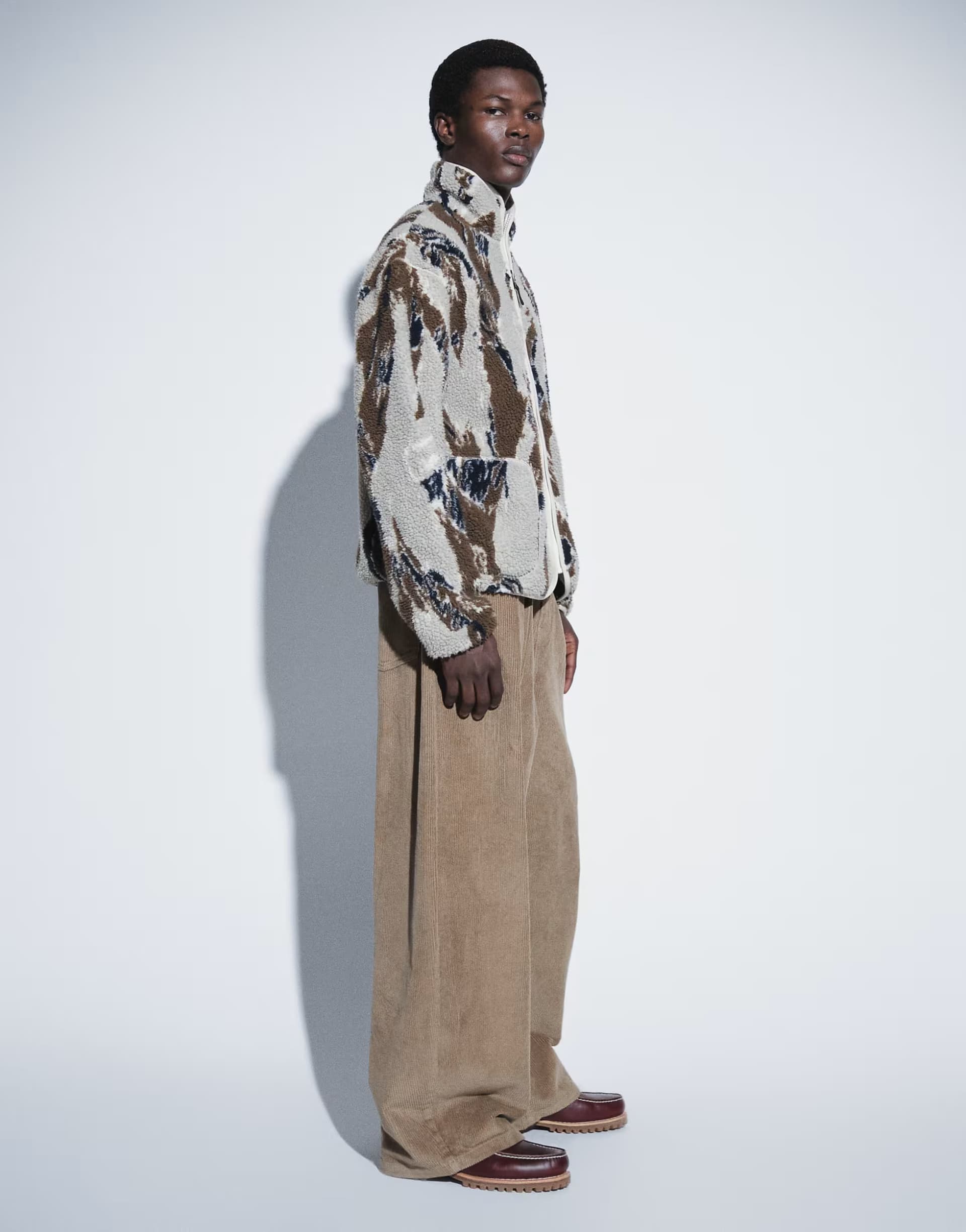ASOS ASOS DESIGN oversized baggy corduroy trousers in brown