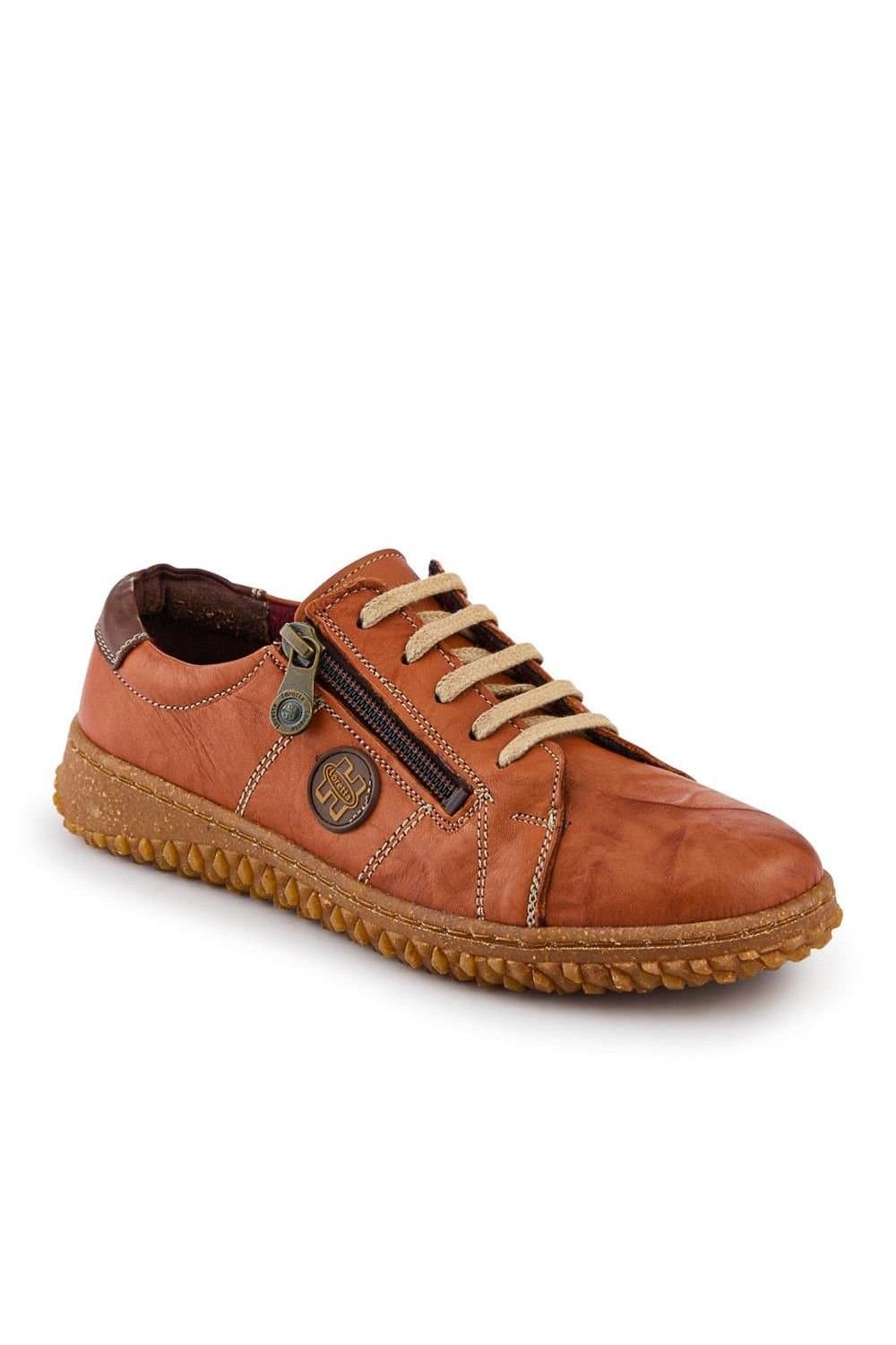 Pavers Pavers Women's Loretta Tan Leather Trainers
