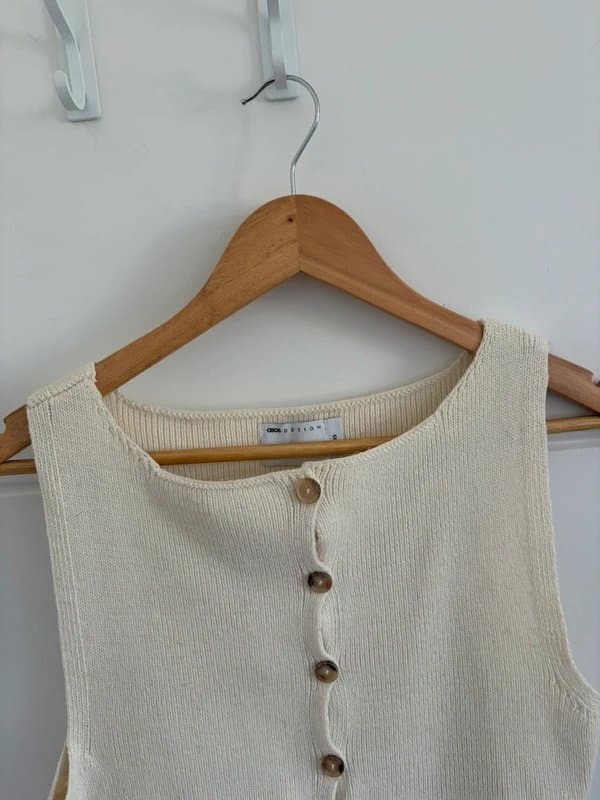 ASOS ASOS cream button up knit