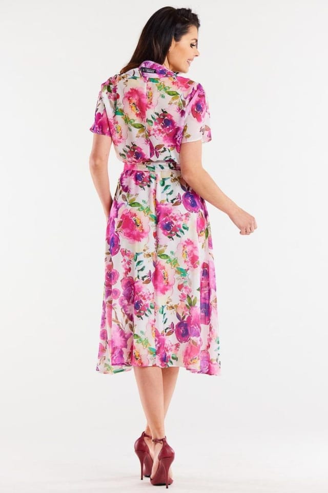 Love Lace Love Lace Women's Chiffon Day Dress with Elastic Lining Belt - 3