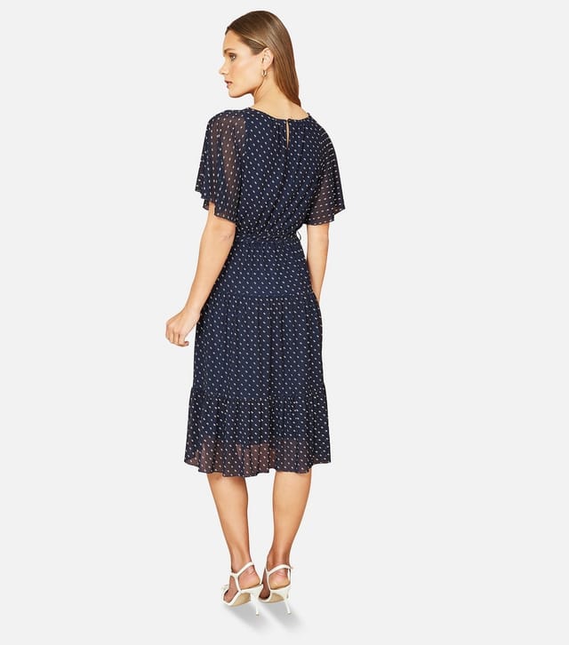 Yumi Women's Navy Dot Mesh Dress Yumi New Look - 3