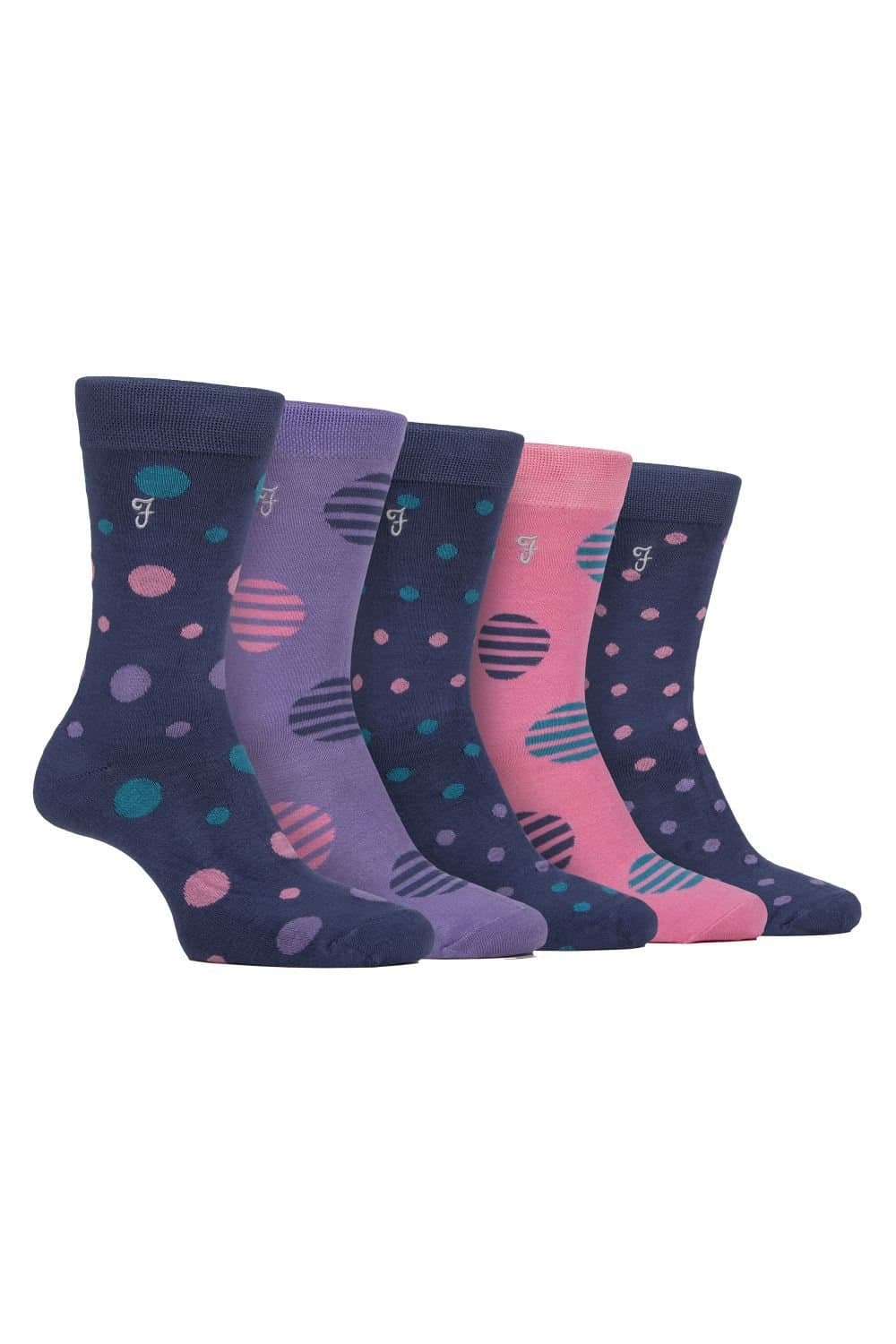 Farah FARAH Men's 5 Pack Bamboo Soft Breathable Socks in Mid Navy