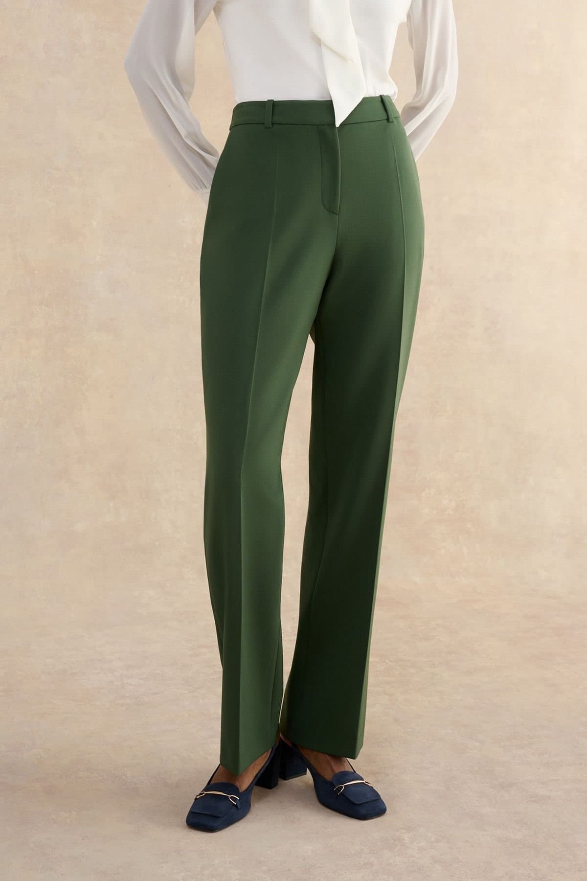 Hobbs London Hobbs London Bottle Green High Waisted Trousers