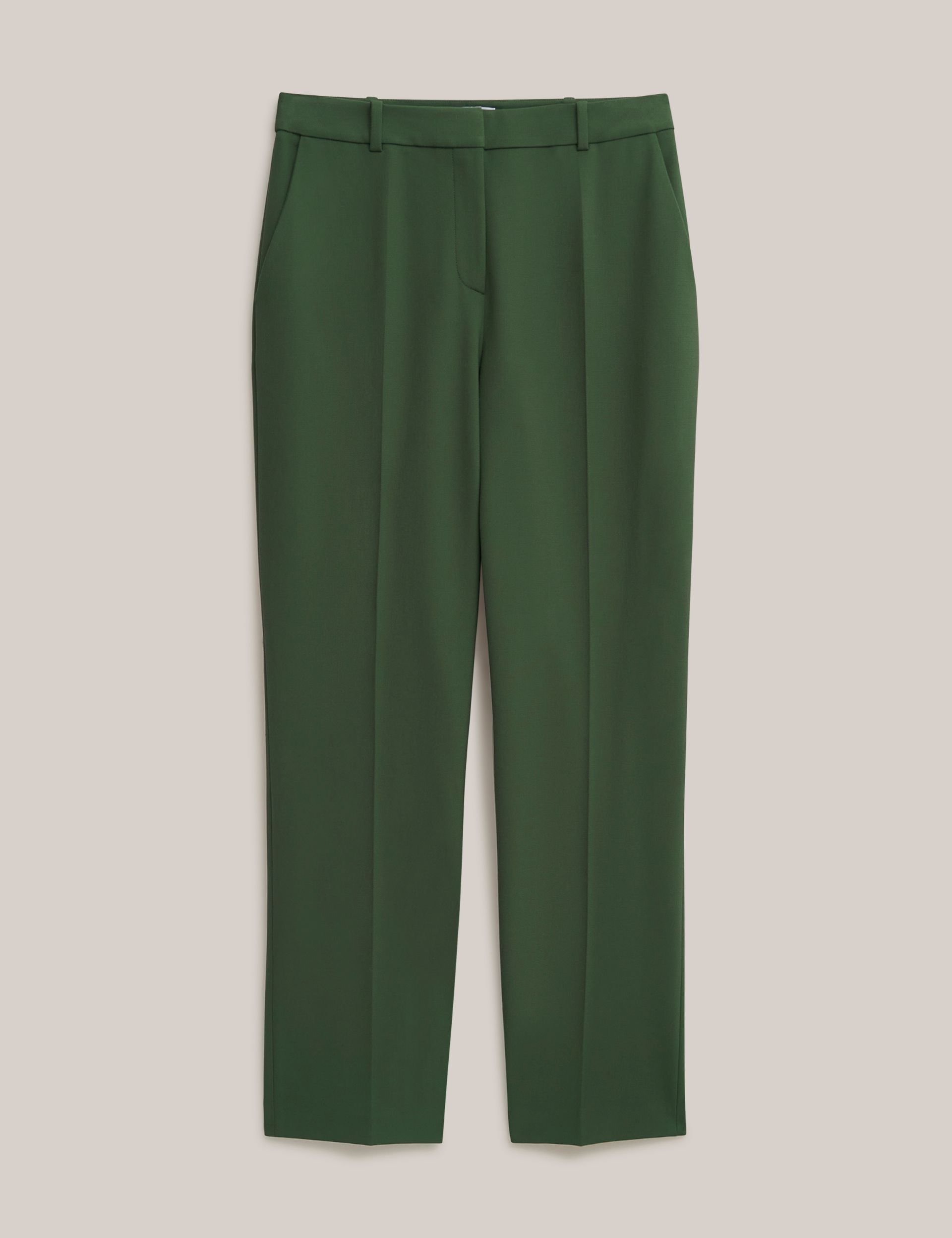 Hobbs London Hobbs London Women's Bess High Waisted Straight Leg Trousers in Bottle Green - 2