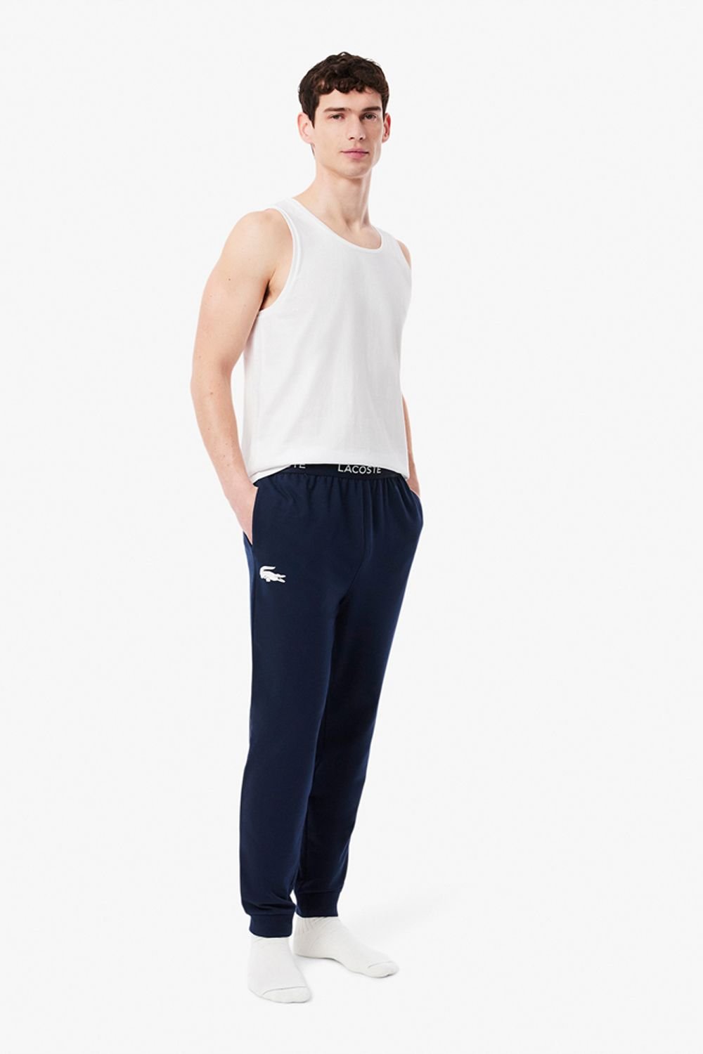 Lacoste Lacoste Men's Cuffed Pyjama Bottoms Navy - 2