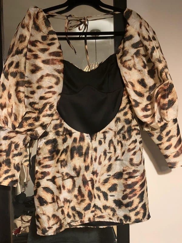 ASOS Asos Design Luxe leopard mini dress