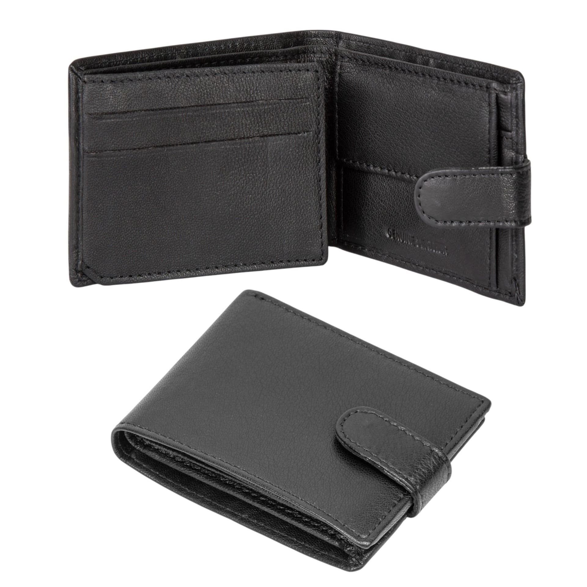 Woodland Leathers Woodland Leathers Men's Men's RFID Leather Wallet with ID Window & Coin Pocket in Black