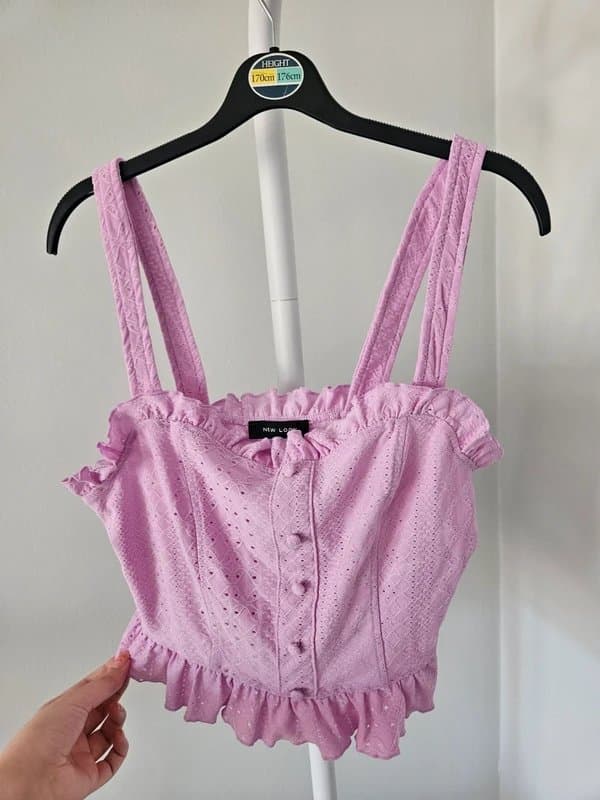 New Look Lilac pink crop top