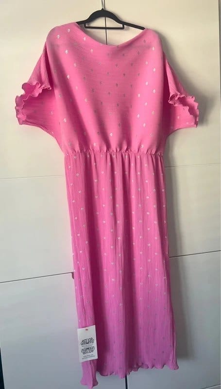 Never fully dressed Tilly pink and silver spots
