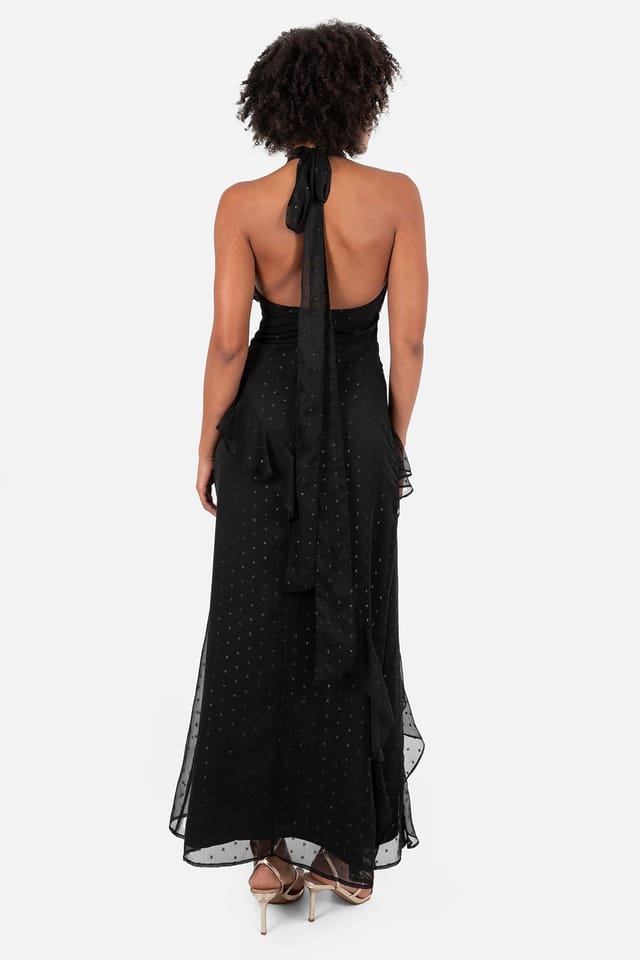 Anaya with Love Anaya with Love Women's Halter Neck Ruffle Maxi Dress in Black - 2