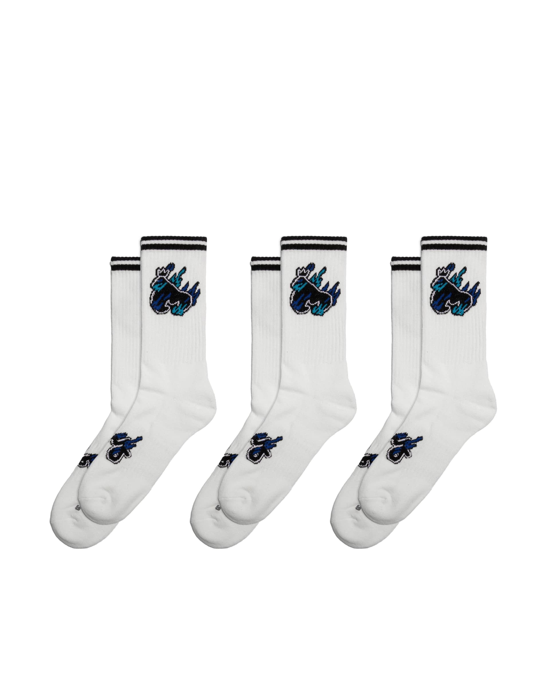 Money Money Men's Flaming Ape Sport Socks 3pk in White