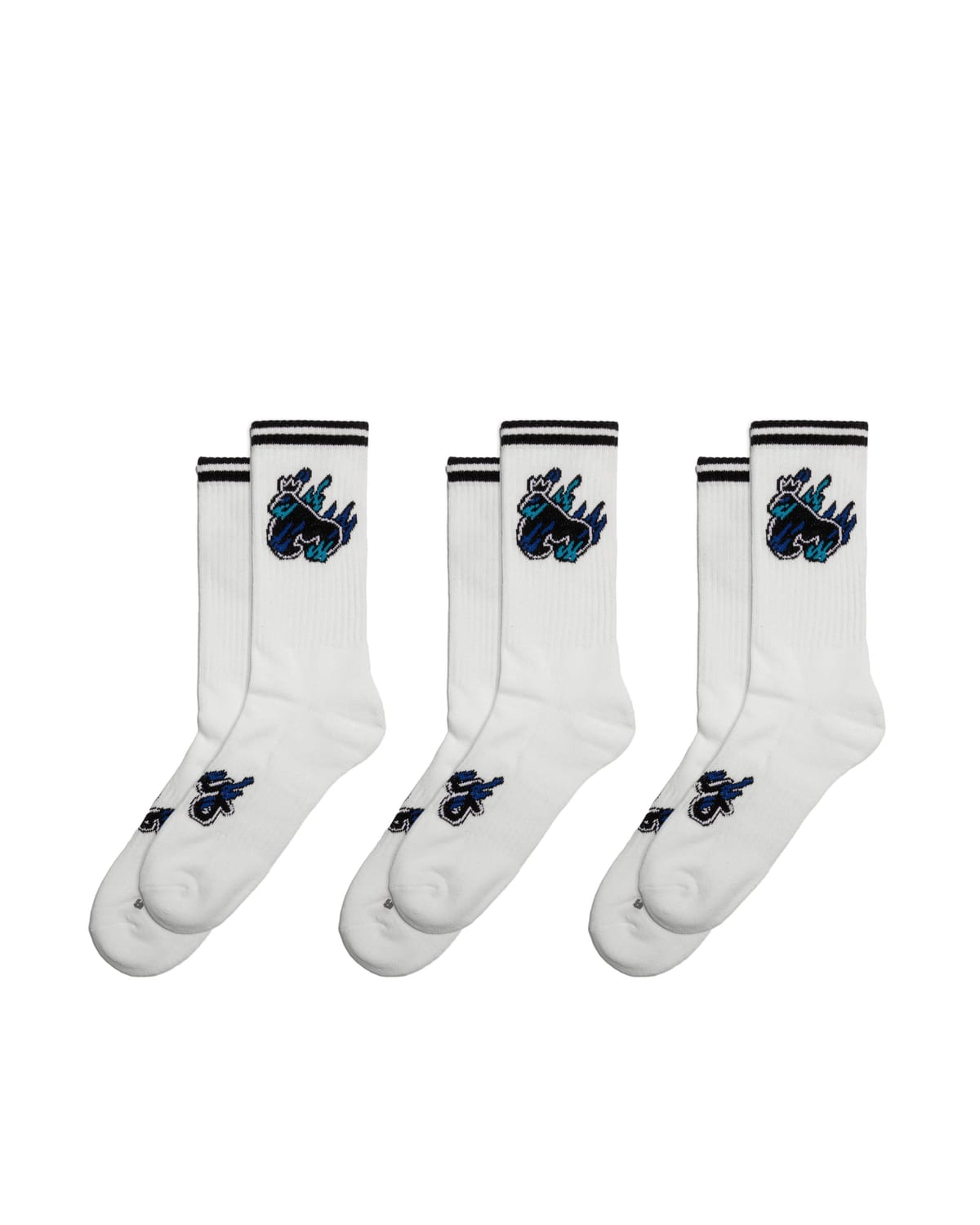 Money Money Men's Flaming Ape Sport Socks 3pk in White - 1