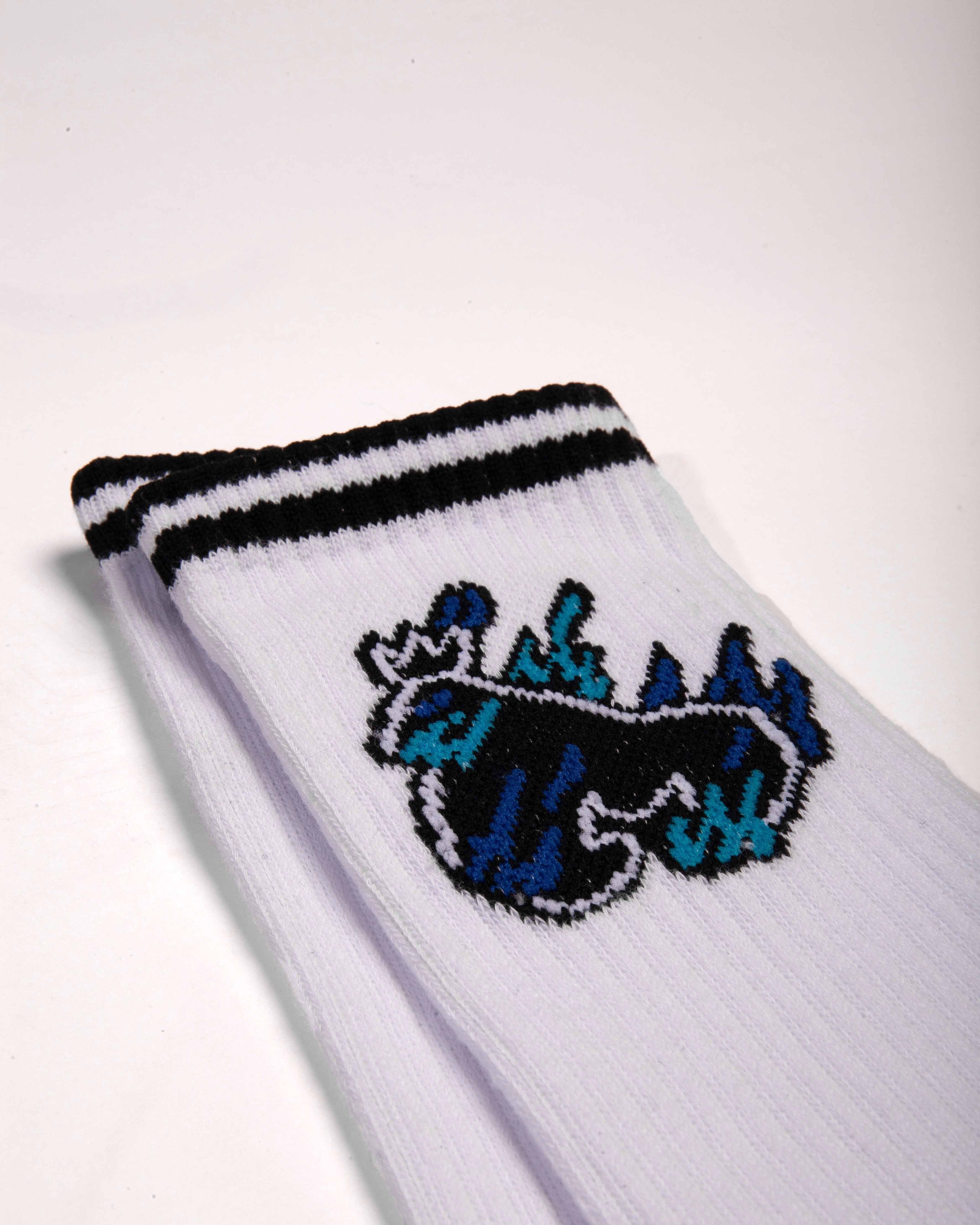 Money Money Men's Flaming Ape Sport Socks 3pk in White - 2