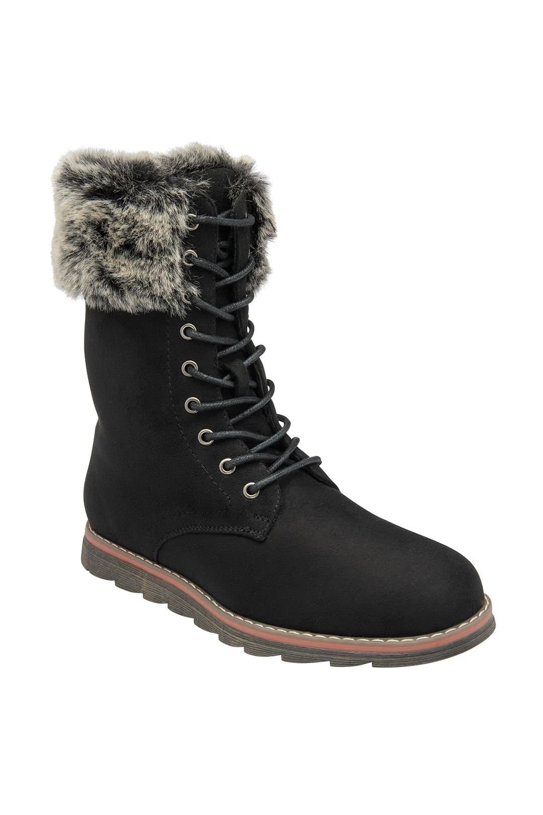 Lotus Lotus Women's 'Asha' Lace-Up Mid-Calf Boots in Black