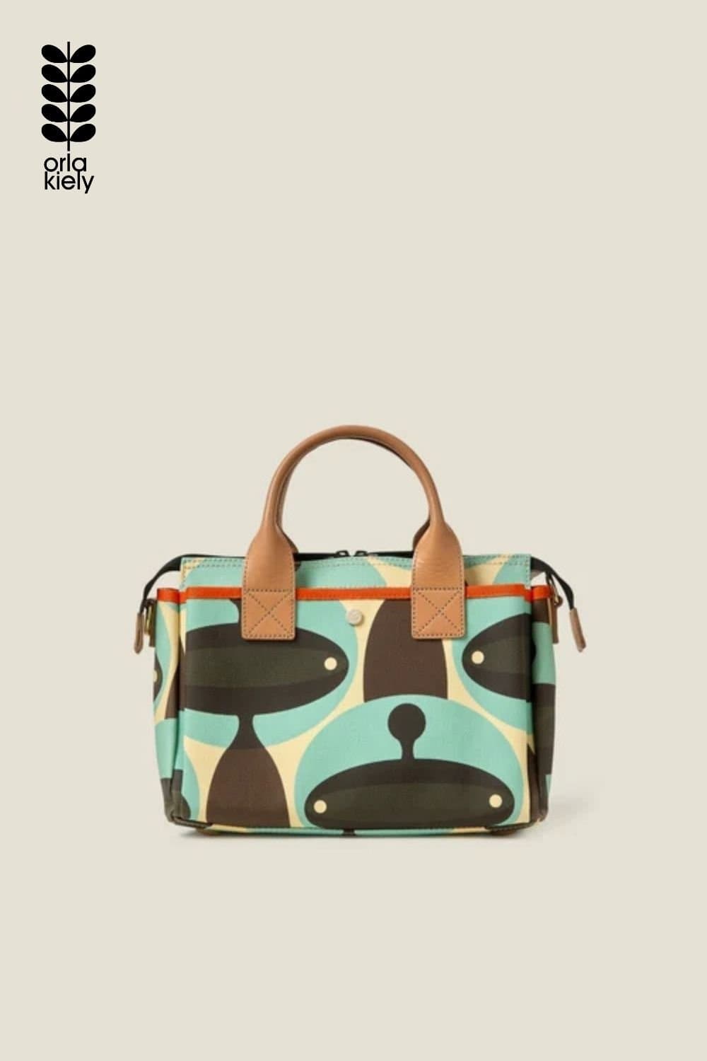 Orla Kiely Orla Kiely Women's Calder Handbag - Martian Porcini in Light Blue