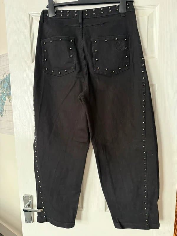 Never Fully Dressed Never Fully Dressed black studded barrel jeans