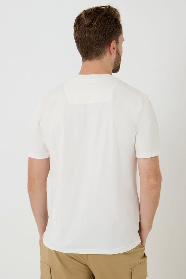 Saltwell Saltwell Men's Graphic Print Cotton T-Shirt in Ecru - 2