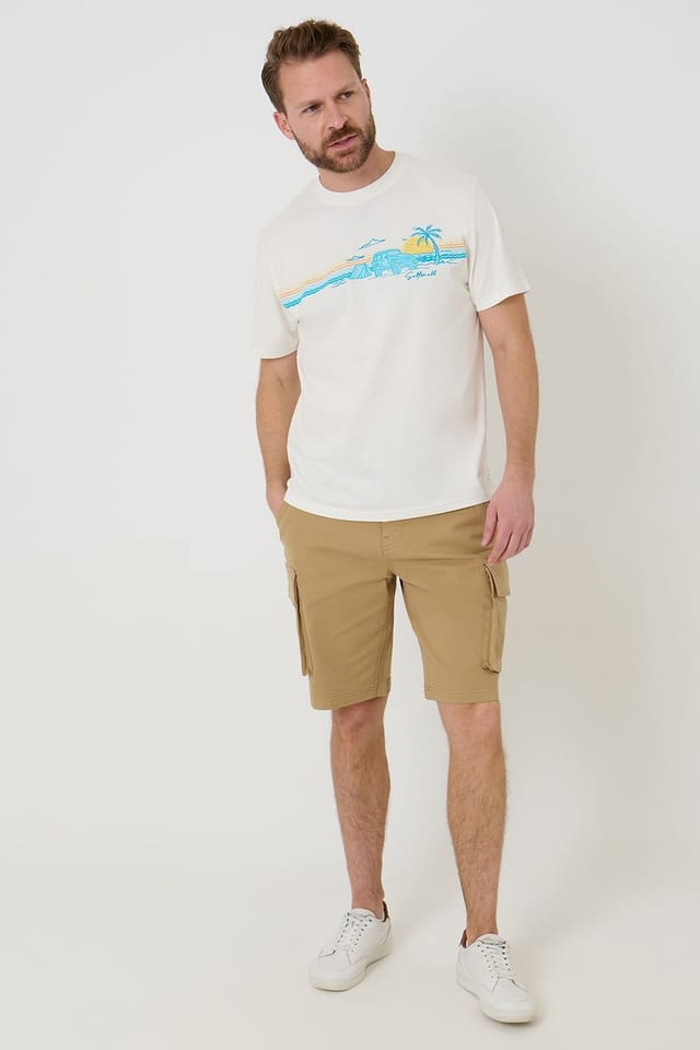 Saltwell Saltwell Men's Graphic Print Cotton T-Shirt in Ecru - 3