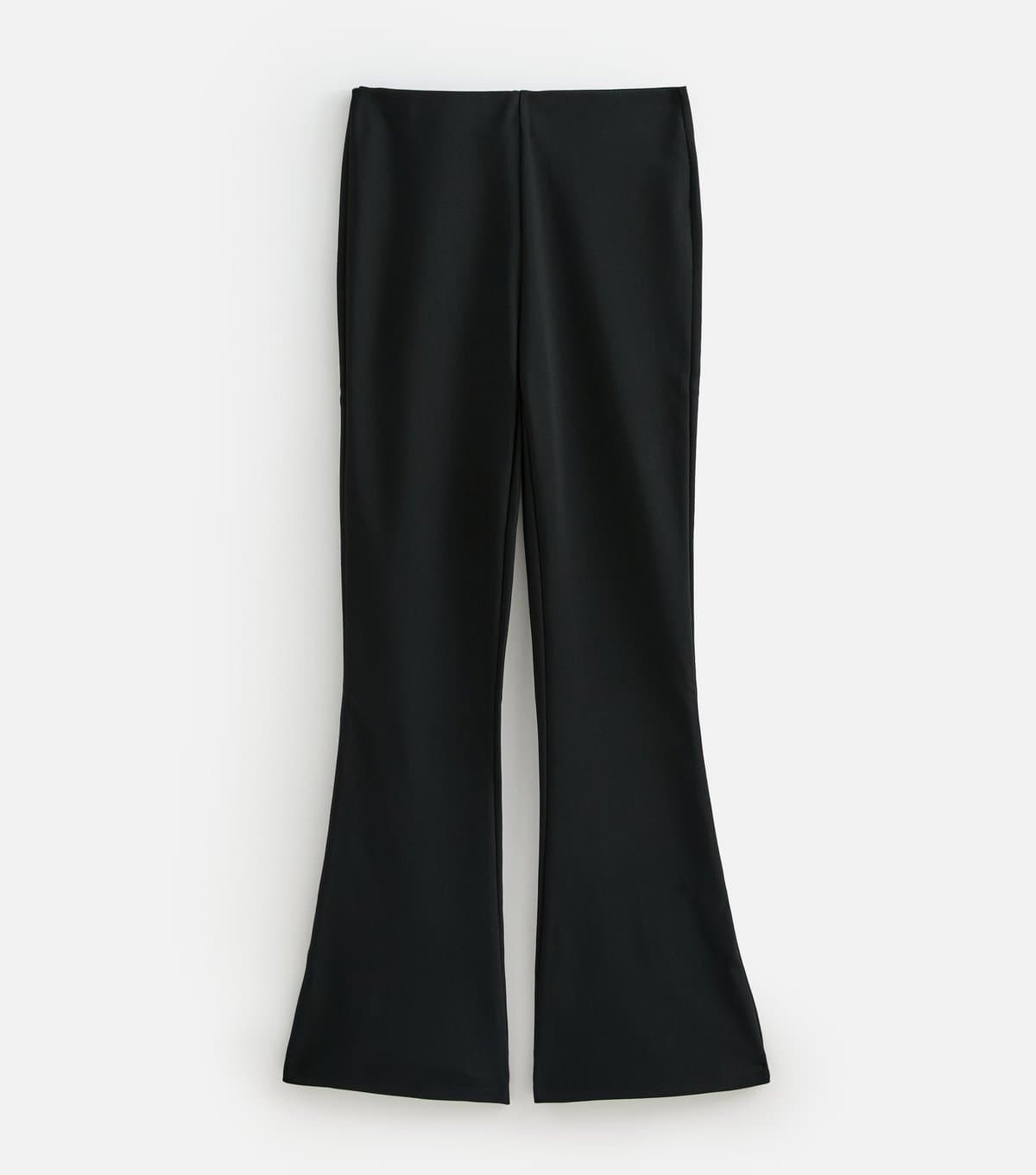 New Look Women's Petite Black Ottoman Rib Flared Leg Trousers New Look