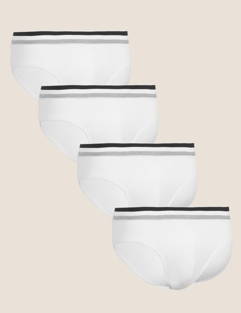 Marks & Spencer M&S 4 Pack Cotton Stretch Cool & Fresh™ Slips Black