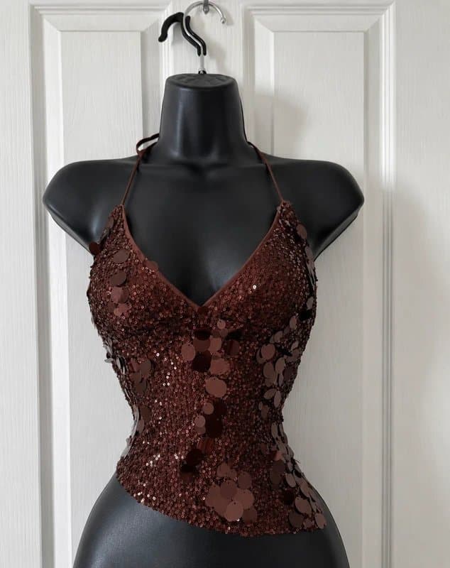 Bershka Bershka Halterneck sequin top