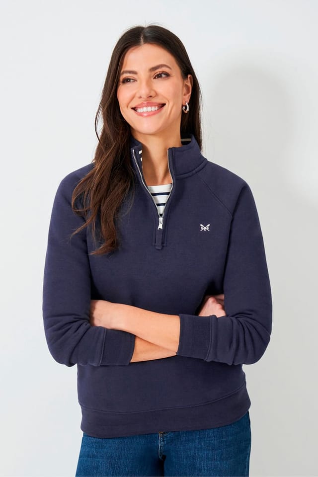 Crew Clothing Crew Clothing Women's Half Zip Sweat Navy - 2