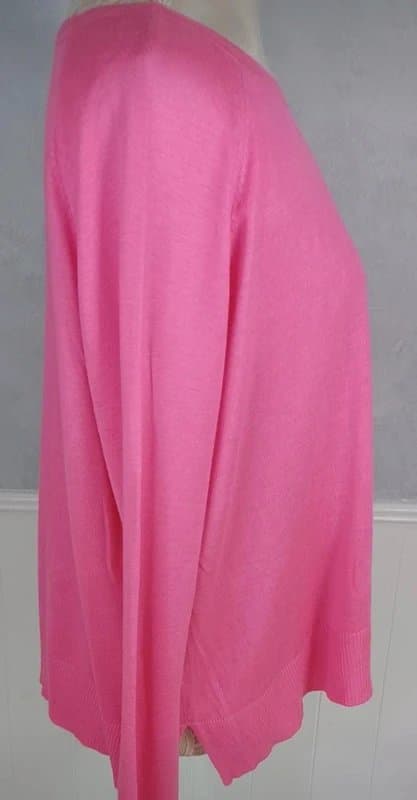 Zara Zara Pink Fine Knit Jumper Oversized Side Slit Lightweight Spring Sweater UK 8 10
