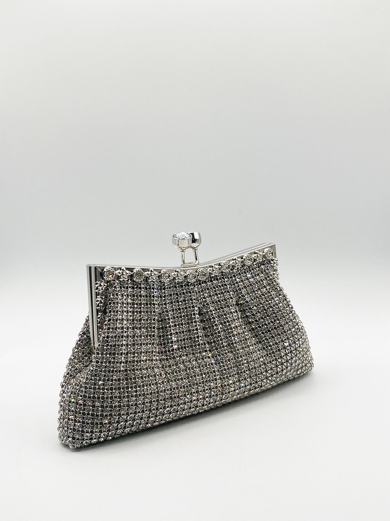 SVNX SVNX Women's Silver Crystal Clutch Bag - 2