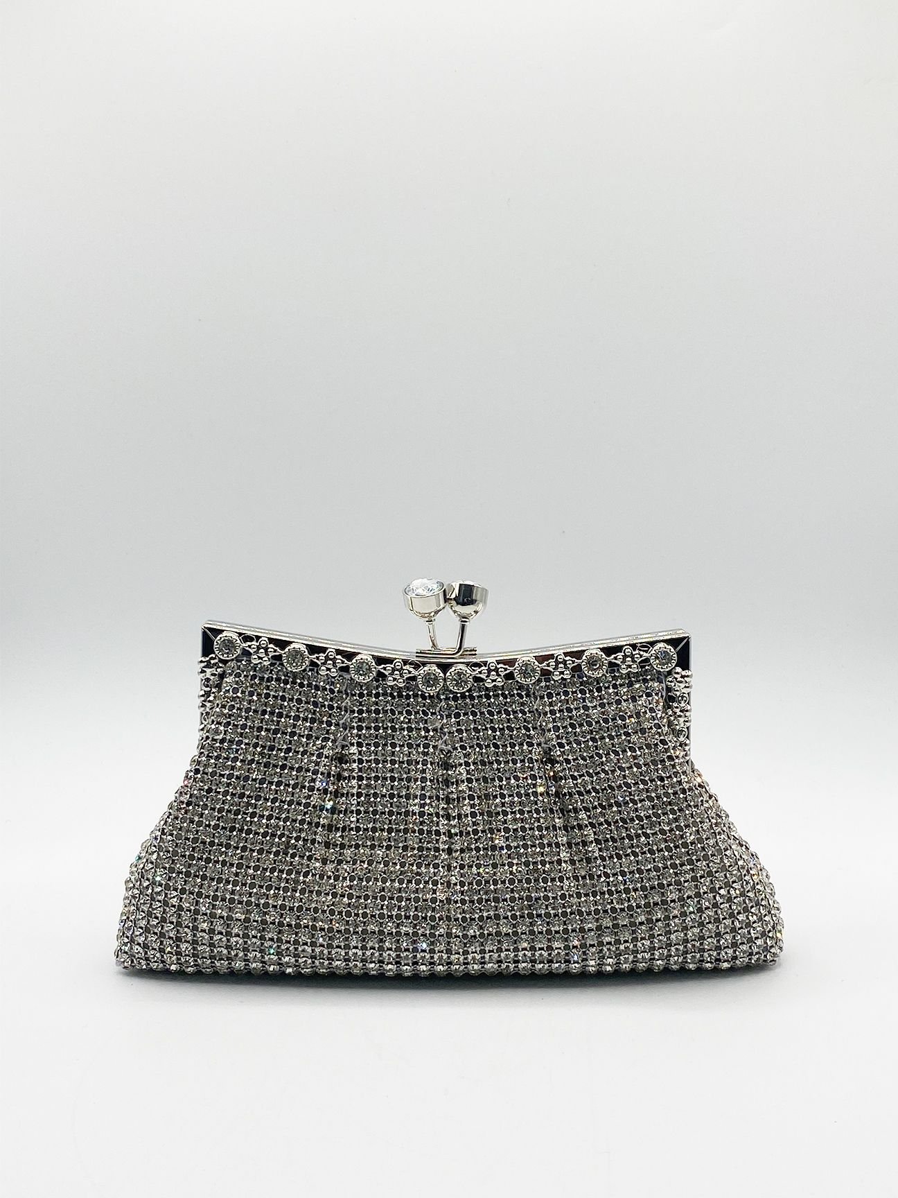 SVNX SVNX Women's Silver Crystal Clutch Bag - 3
