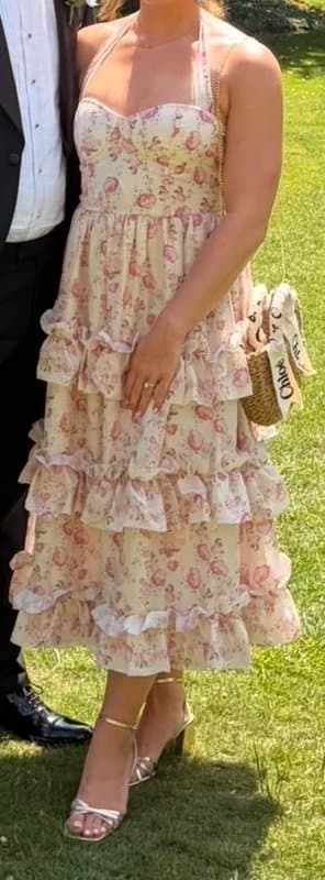 ASOS ASOS Luxe floral halter ruffle dress