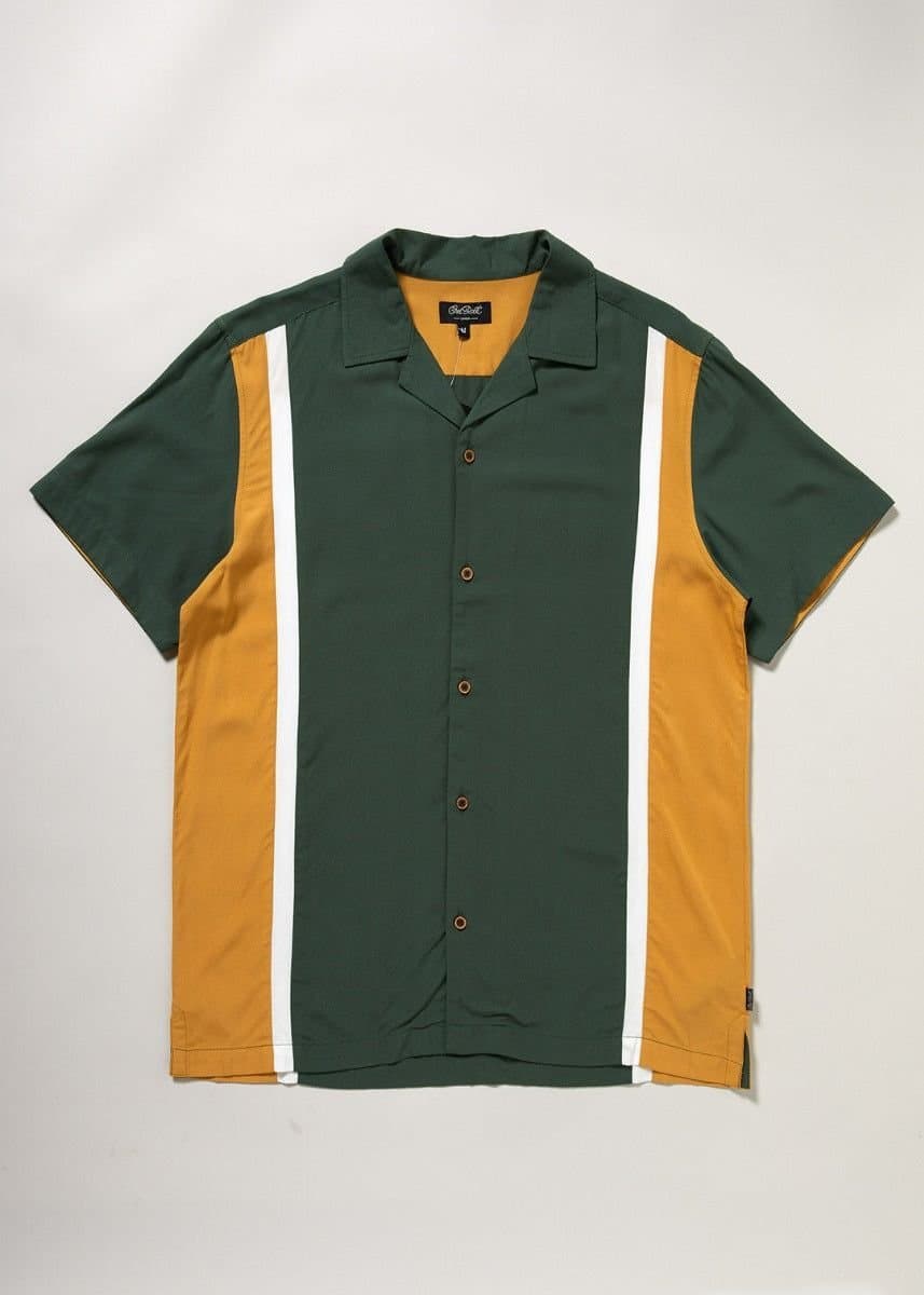 Chet Rock Chet Rock Zodiac Men's Racing Green Mustard Bowling Shirt Vintage Style