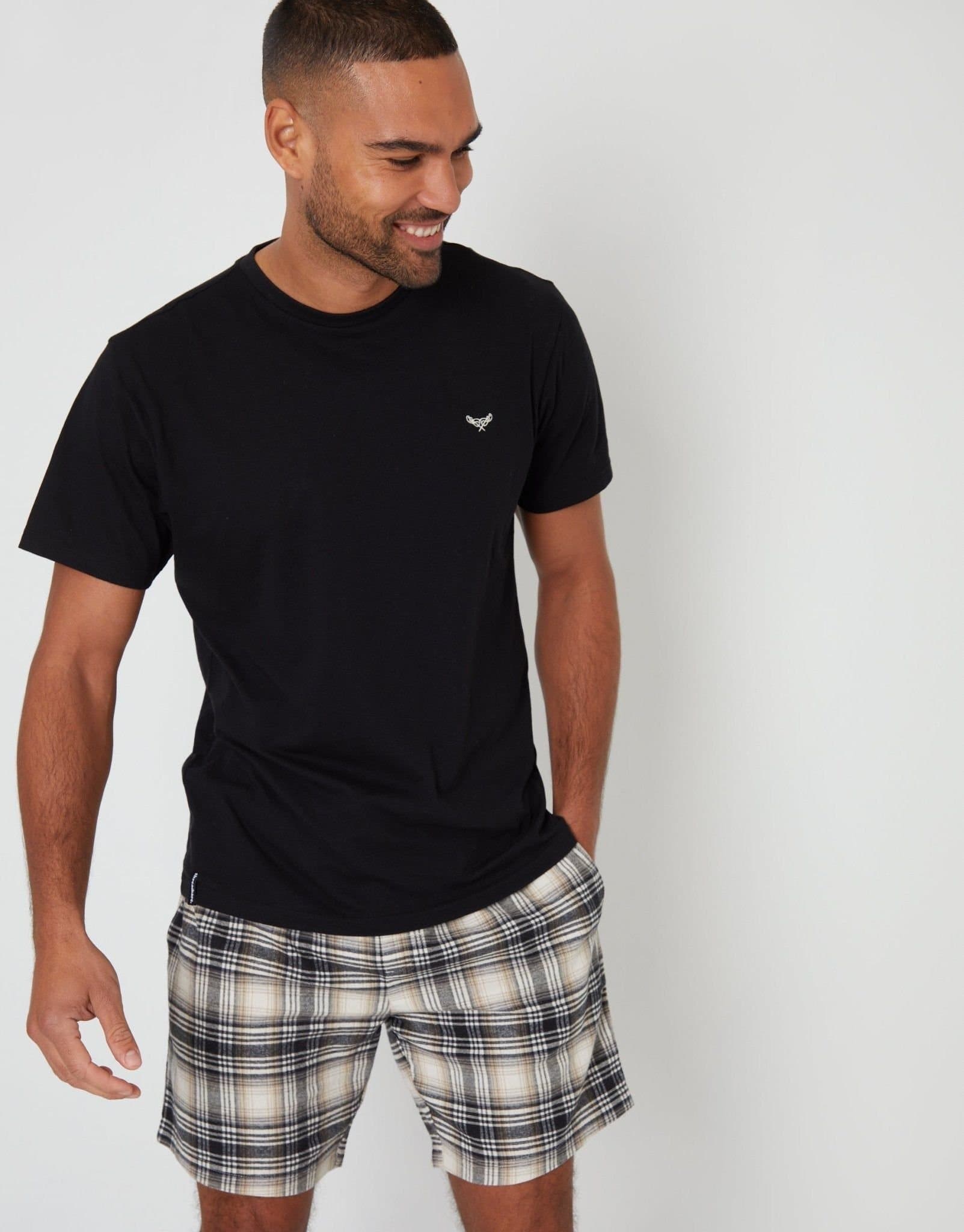 Threadbare threadbare Men's Shortie Pyjama Set in Black
