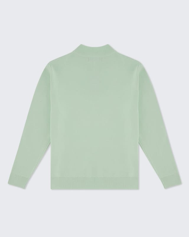 Walker & Hunt Walker & Hunt Men's Knitted Half Zip in Light Green - 2