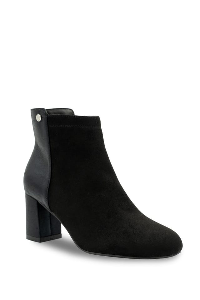 Paradox London Paradox London Women's Alathea' Micro Suede Mid Block Heel Ankle Boot in Black - 2