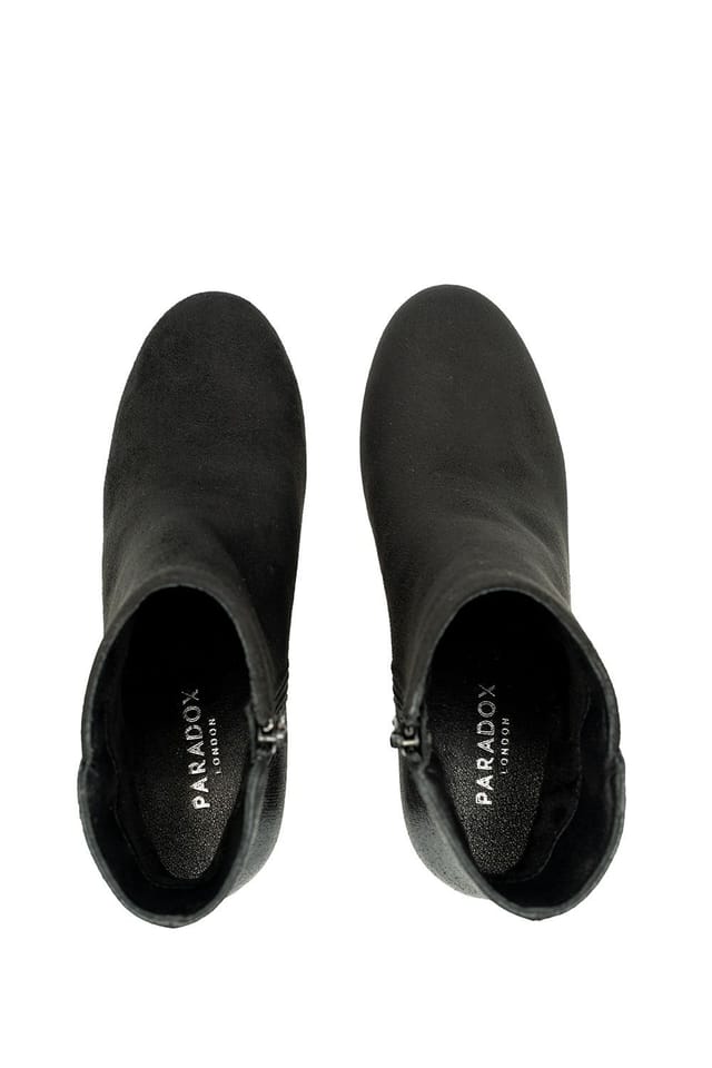 Paradox London Paradox London Women's Alathea' Micro Suede Mid Block Heel Ankle Boot in Black - 3