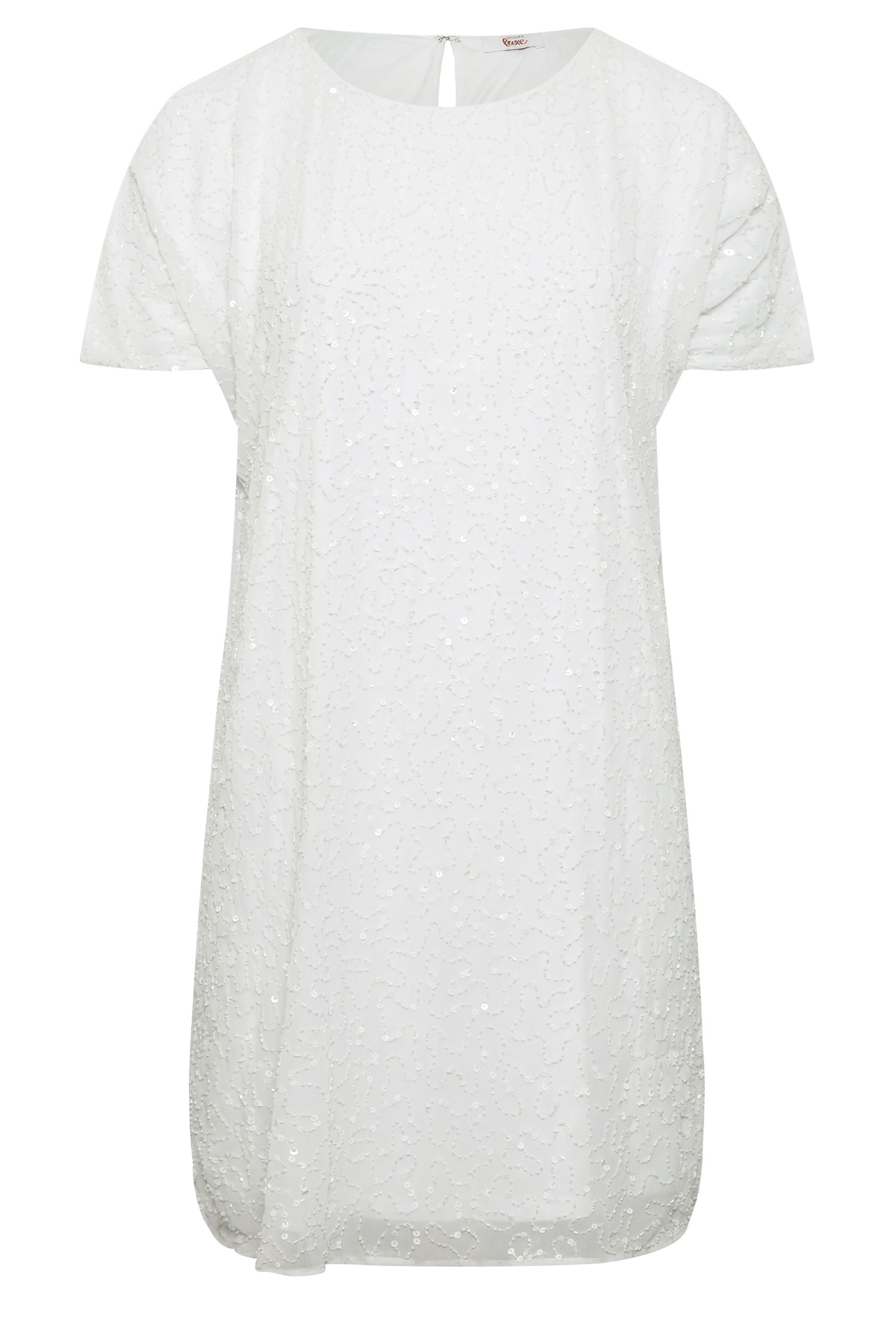 Yours Yours Women's Embellished Shift Dress in White - 2