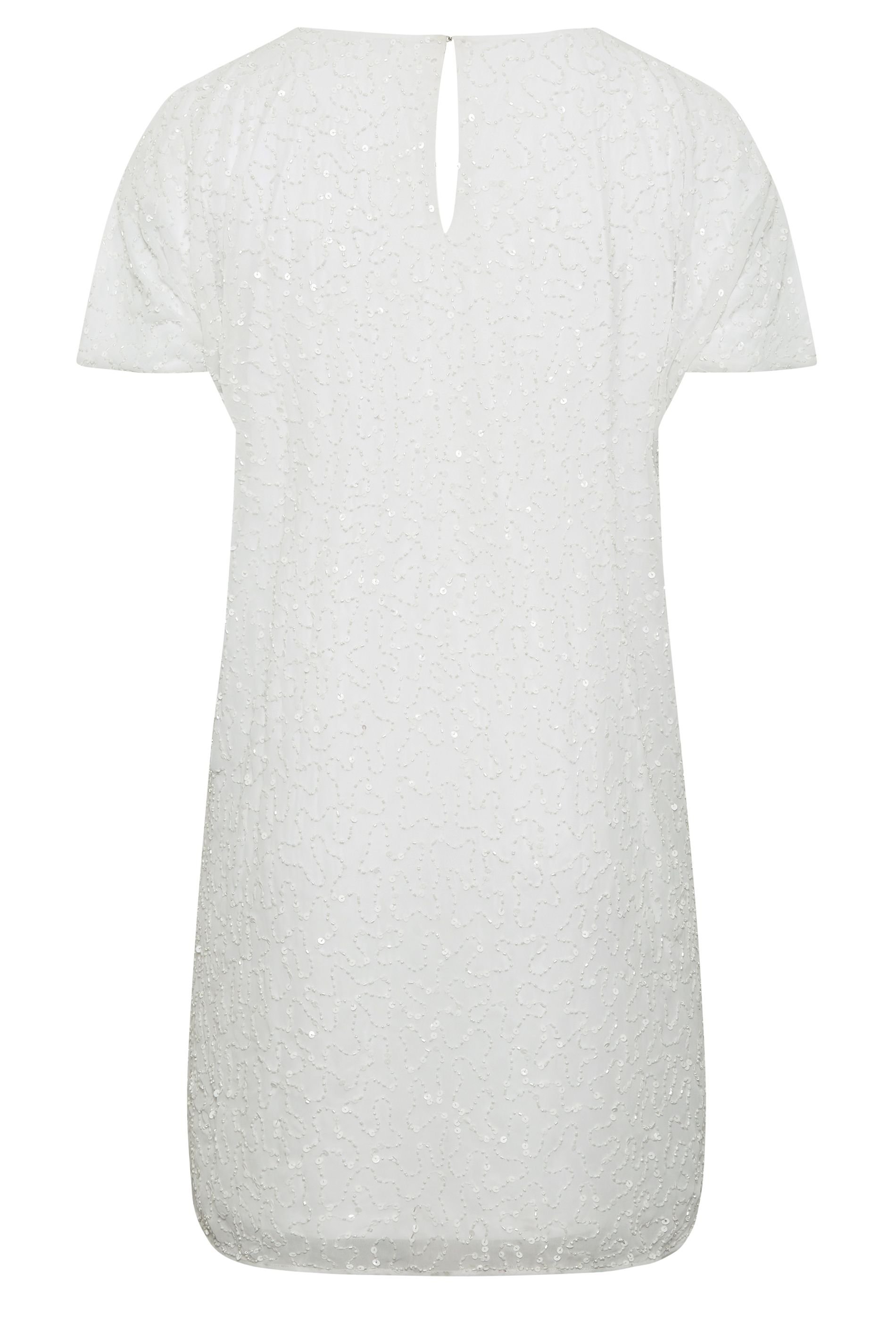 Yours Yours Women's Embellished Shift Dress in White - 4