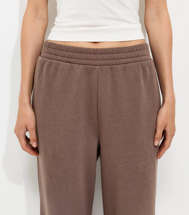New Look Women's Dark Brown Cotton Rich Wide Leg Joggers New Look - 3
