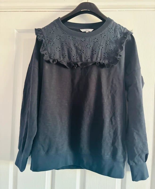 Next Next brodery navy smart lace casual jumper 10-12 same day post