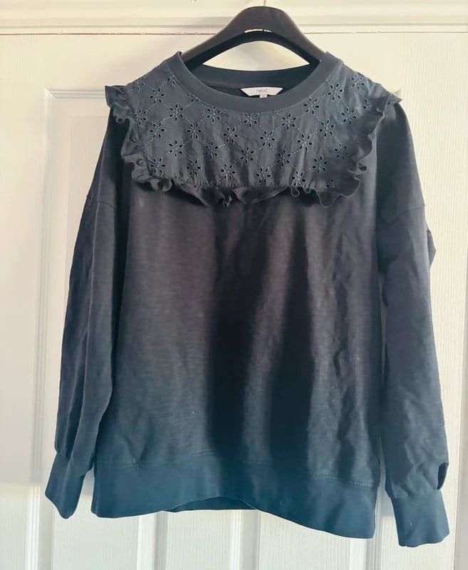 Next Navy Lace Embroidery Casual Jumper