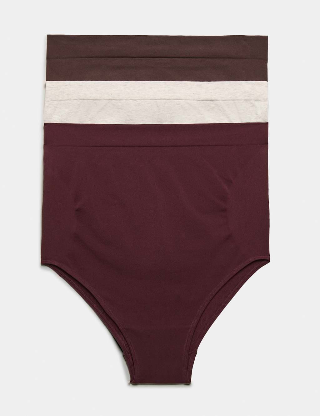 Marks & Spencer M&S 3pk Seamless Over Bump Maternity Briefs Wine Mix