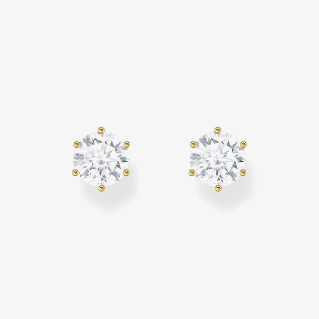 Thomas Sabo THOMAS SABO Women's Gold Plated Zirconia Stud Earrings H2301-414-14 - 2