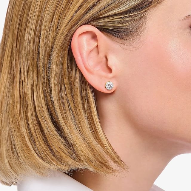 Thomas Sabo THOMAS SABO Women's Gold Plated Zirconia Stud Earrings H2301-414-14 - 3